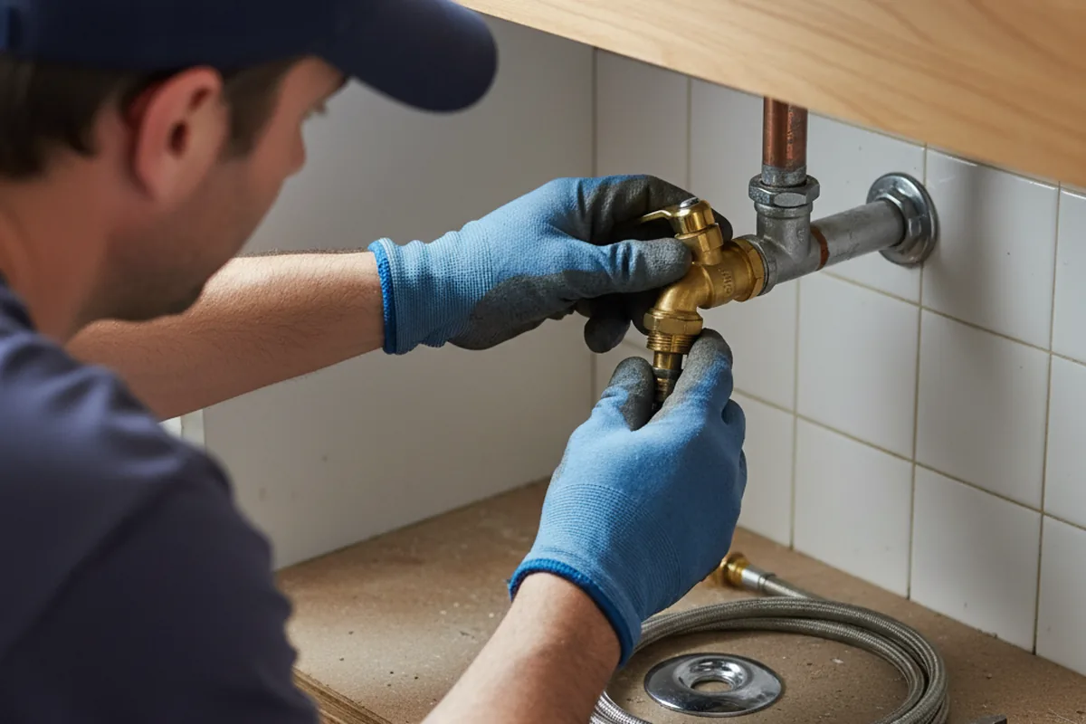 Shutoff valve and fitting work during Burst Pipe Repair in Palm Springs